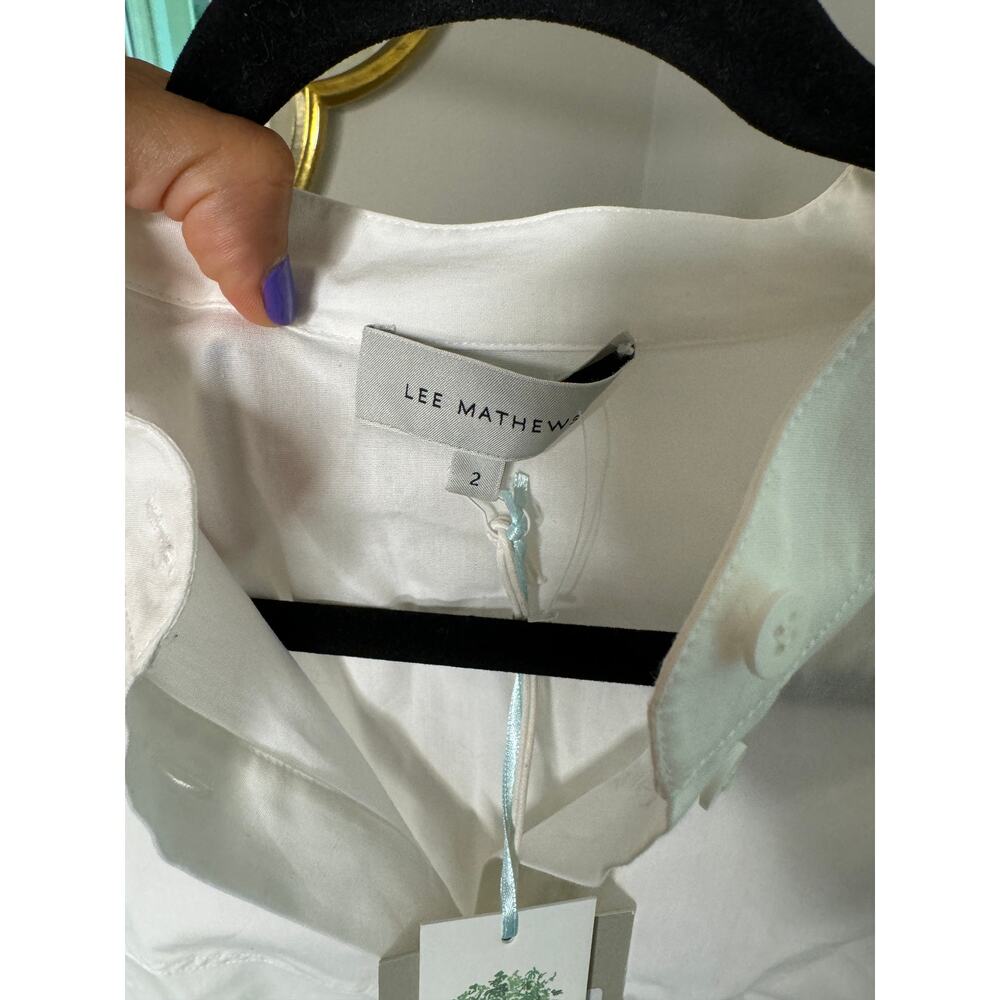 Lee Mathews Posey Collarless Cotton Shirt size 4/6 - Picture 3 of 5